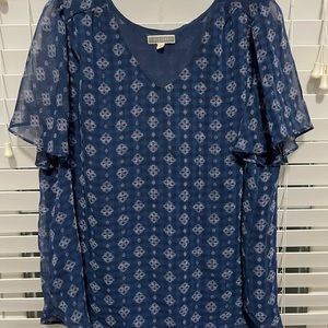 Women XL Blouse Navy Blue